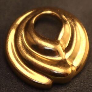 Vintage Trifari Gold Swirl Circle Brooch Pin